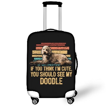 Discover You Should See My Doodle Retro Goldendoodle Dog Luggage Covers