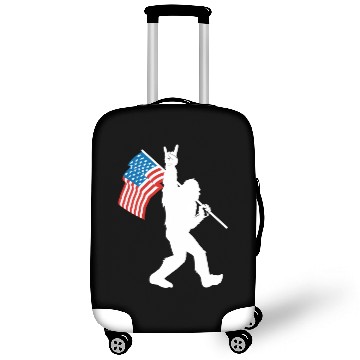 Discover Bigfoot Rock And Roll Usa Flag For Sasquatch Luggage Covers