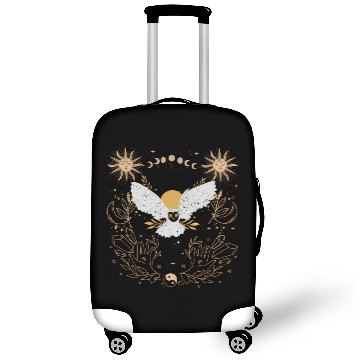 Discover Dark Academia Tarot Card Sun Moon Crystals Owl Luggage Covers