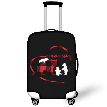 Discover Mama Bear 3 Cubs Red Buffalo Plaid Heart For Mom Luggage Covers