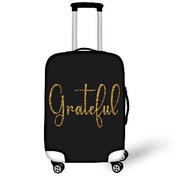 Discover Gold Glitter "Grateful" for Men and Women Luggage Covers