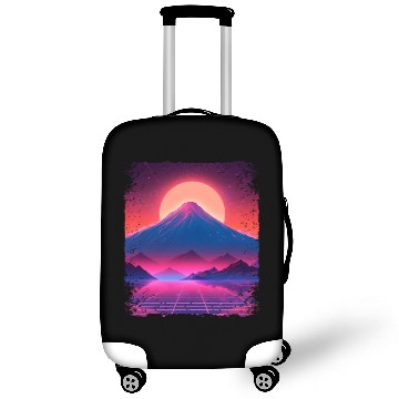 Discover Aesthetic Vaporwave Japan Sight Mount Fuji Volcano Luggage Covers