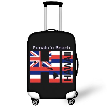 Discover Punaluâ€™U Beach Hi Hawaii Islands Flag Luggage Covers
