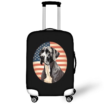 Discover Great Dane With Patriotic Usa Flag American Luggage Covers