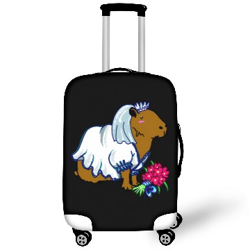 Discover Capybara Bride In A Wedding Dress Illustration Luggage Covers