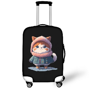 Discover Kawaii cat wearing winter cloths - for cat lovers Luggage Covers