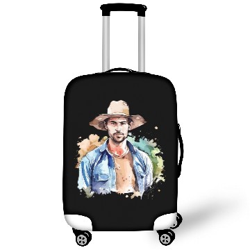 Discover Harvest Hues - Watercolor Style Farmer Artwork Luggage Covers