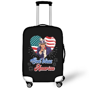 Discover God Bless America Independence Day 4th July USA Luggage Covers