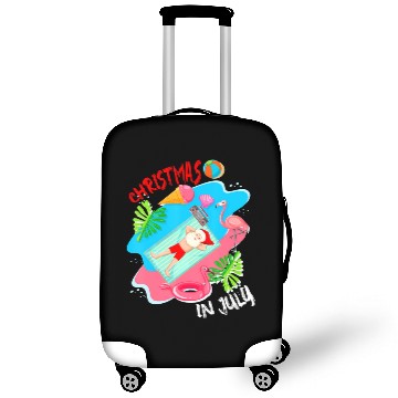 Discover Christmas In July Santa Relaxing On Beach Cute Luggage Covers