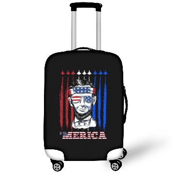 Discover Merica Lincoln Independence Day Party Patriots Luggage Covers