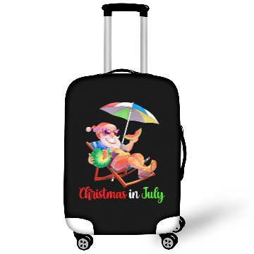 Discover Christmas In July Santa Watermelon Tropical Luggage Covers