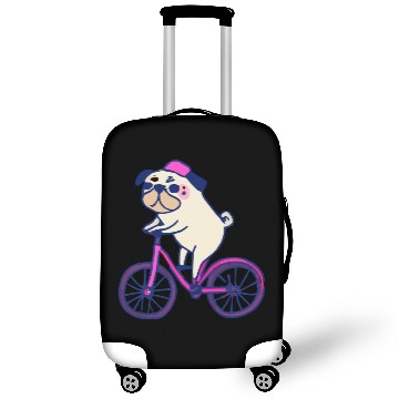 Discover Pug Bicycle Dog Lover Puppy Luggage Covers