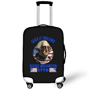 Discover George Washington 1776 Suck it England USA Luggage Covers