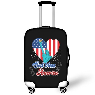 Discover God Bless America Independence Day 4th July USA Luggage Covers