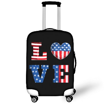 Discover LOVE America Independence Day USA Patriots Luggage Covers