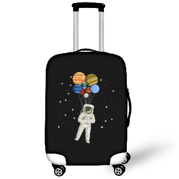 Discover Astronaut Holding Planet Balloons of Solar System Luggage Covers