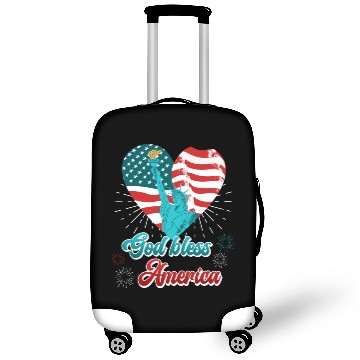 Discover God Bless America Independence Day 4th July USA Luggage Covers