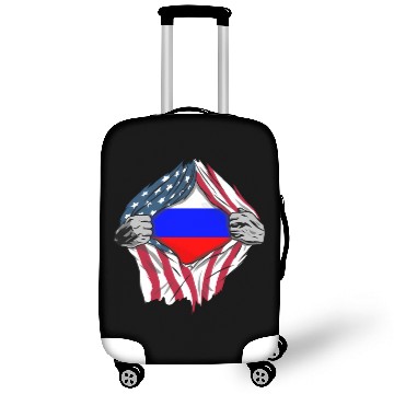 Discover Russian American Blood Inside Me Country Flags Luggage Covers
