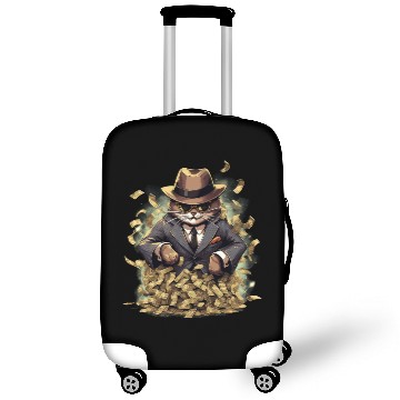 Discover Gangster Cat Dressed In A Stylish Suit And Cash Luggage Covers