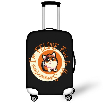 Discover I'm FELINE Fine | Cat Lover Summer Animal Party Luggage Covers