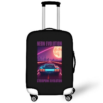 Discover Vintage 80s Futuristic Retrowave Neon Cyberpunk Luggage Covers