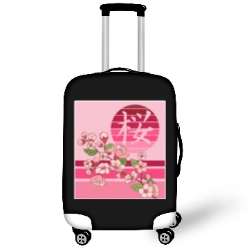 Discover Cherry Blossom Luggage Covers, Sakura Flowers Kanji Pocket