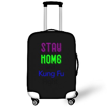 Discover Stay home and Kung Fu fight green Luggage Covers