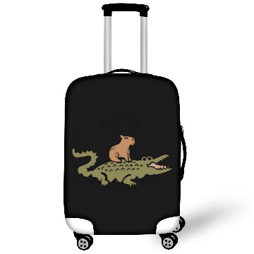 Discover Capybara and Crocodile BFFS Best Friends Forever Luggage Covers