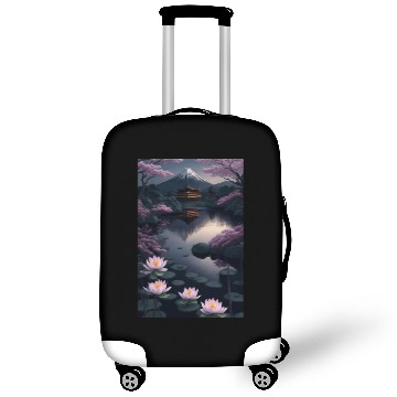 Discover Asia Landscape by night Serene Mount Fuji Luggage Covers