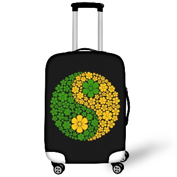 Discover Green And Yellow Yin Yang Flowers Luggage Covers