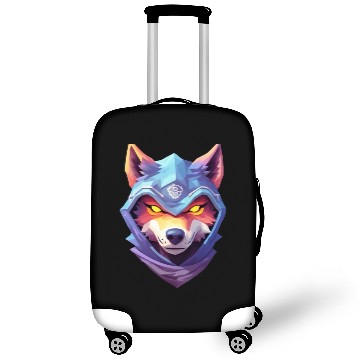 Discover Hooded Alpha Wolf Ninja: Leader of the Night Luggage Covers