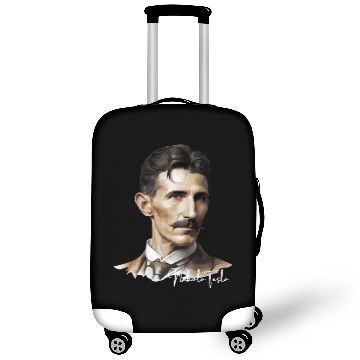 Discover Artistic Illustration of Nikola Tesla Luggage Covers