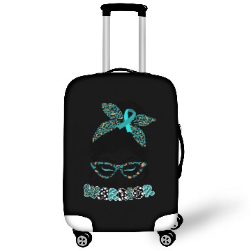 Discover Cervical Cancer Warrior Messy Bun Girl Design Luggage Covers