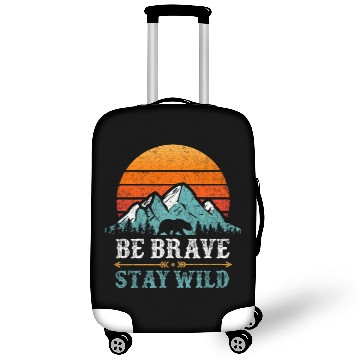 Discover Be Brave Stay Wilderness Bear Mountains Vintage Luggage Covers