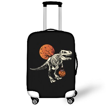 Discover Dinosaur Skeleton Pumpkin Lazy Creepy Halloween Luggage Covers