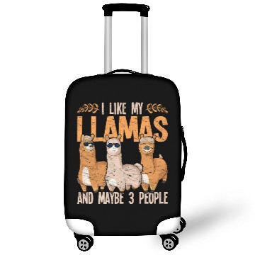Discover I like my llamas and maybe 3 people alpaca Luggage Covers