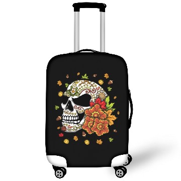 Discover Fall Vibes Autumn Pumpkin Muertos Day Of Dead Luggage Covers