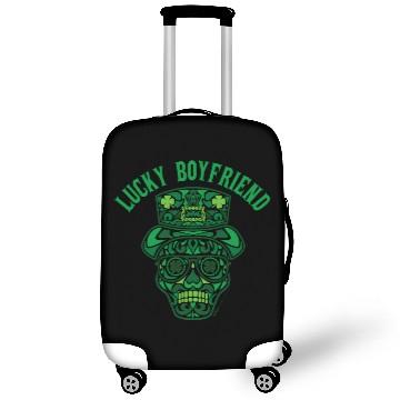 Discover Lucky Boyfriend St Patrick's Day Shamrock Skull Luggage Covers
