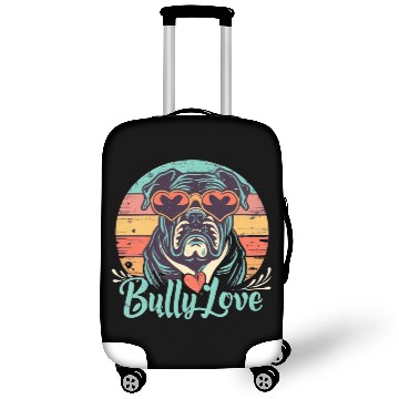 Discover Dog Love Bully Retro Luggage Covers Dog owner Bully lover