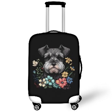 Discover Miniature Schnauzer Flower Garden Cute Puppy Dog Luggage Covers