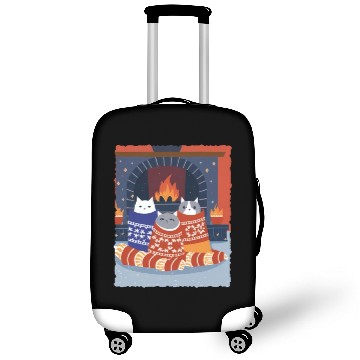 Discover Meow-y Christmas Delight: Festive Cats Collection Luggage Covers