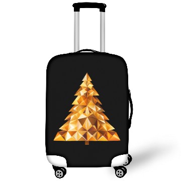 Discover Golden festive shine: radiant Christmas tree Luggage Covers