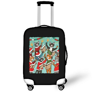 Discover Meow-y Christmas Delight: Festive Cats Collection Luggage Covers