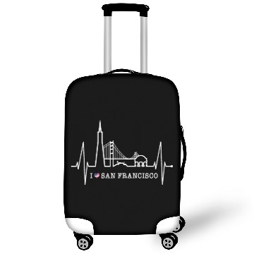 Discover San Francisco Skyline Heartbeat California Lover Luggage Covers