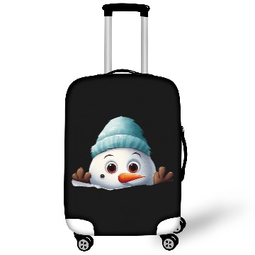 Discover Snowman Christmas watercolor Santa hat Luggage Covers