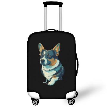 Discover Tri coloured Corgi in van gohs starry night ill 1 Luggage Covers