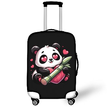 Discover Panda Heart Eye Patches Valentine's Day Bamboo Luggage Covers