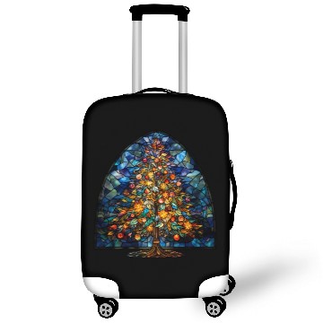Discover Stained Glass Christmas Tree Luggage Covers