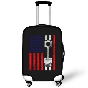 Discover American Flag Piston Muscle Car Patriotic Vintage Luggage Covers