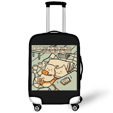 Discover Lucky Cat Couple Lover Funny Kitty Motivation Love Luggage Covers